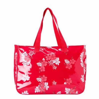 Kırmızı çiçekli bayan çanta