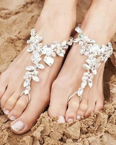 kumsalda düğün için sandalet gelin ayakkabısı